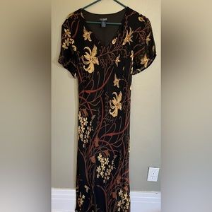 VINTAGE EVABLUE FLORAL MAXI/GOWN. Size 14.